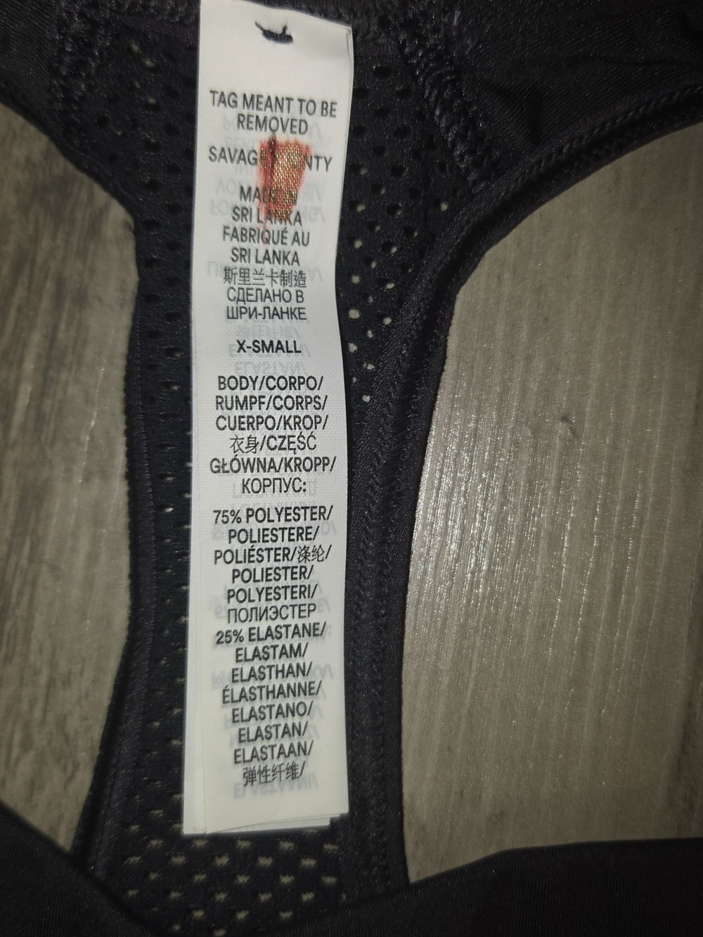 Savage X Fenty Flame Print Racerback Sports Bra Black Orange Size XS - Picture 3 of 4